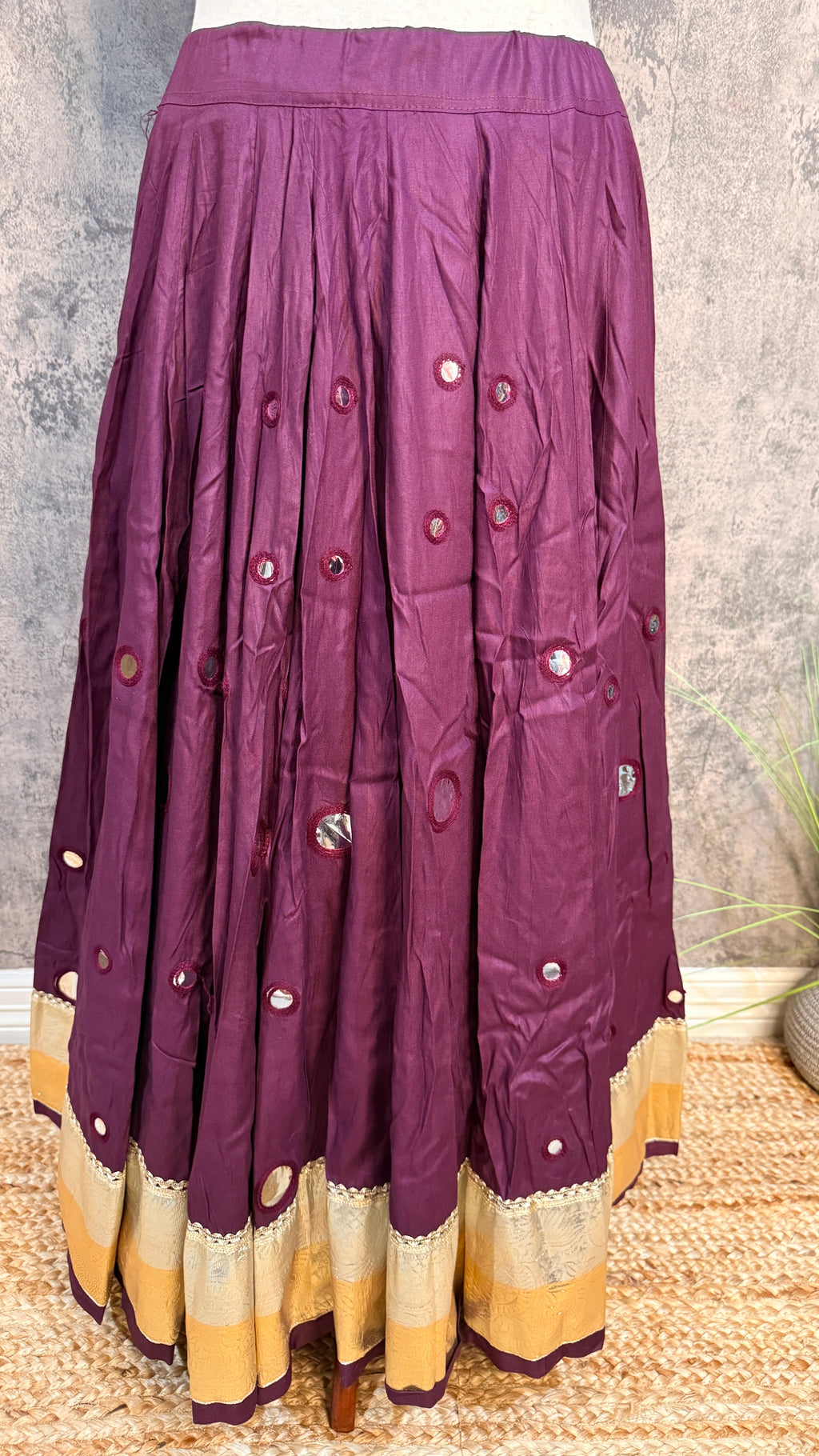 18 m flare navrathri skirt with foil mirror