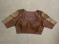 Chocolate brown silk cotton blouse with  sleeves