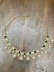 Necklace with moissanite stone, with earring