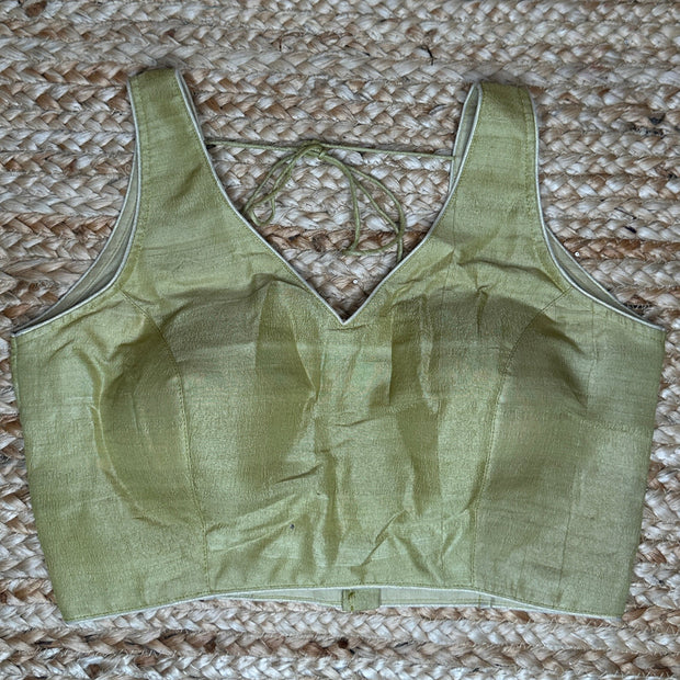 Light green pure tussar silk blouse