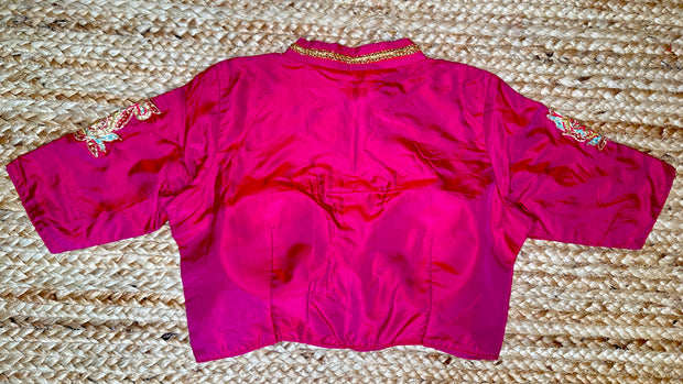 Pink silk blouse