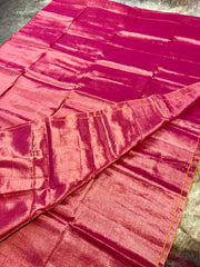 Pink cotton tissue saree , no Blouse piece