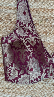 Wine brocade blouse