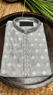 Grey cotton silk kurta - 40
