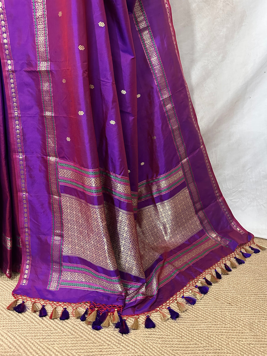 Handloom Pure katan banarsi soft silk saree with stitched blouse