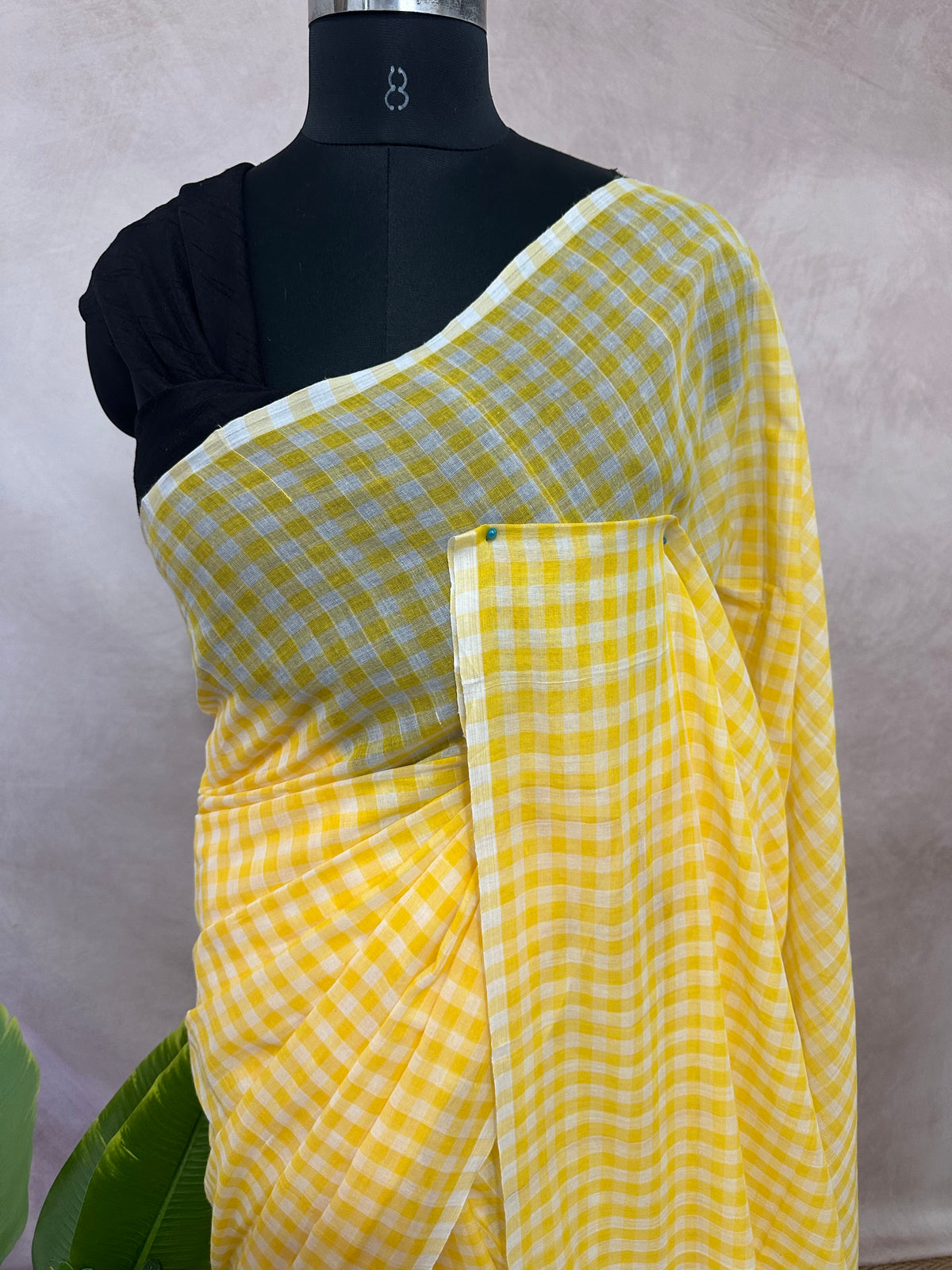 Mul cotton check saree