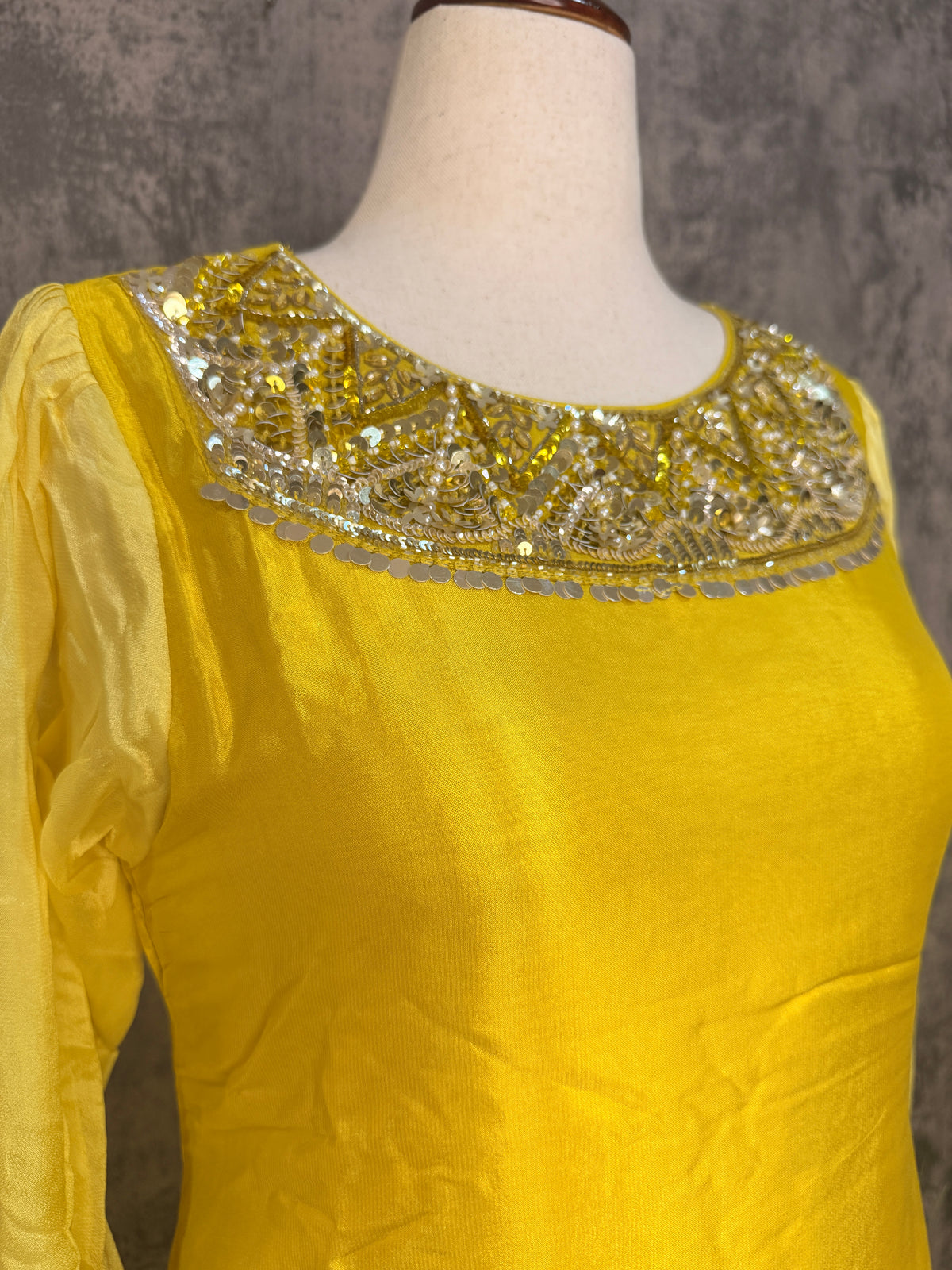 Yellow designer top and bottom
