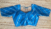 Cerulean Blue silk blouse