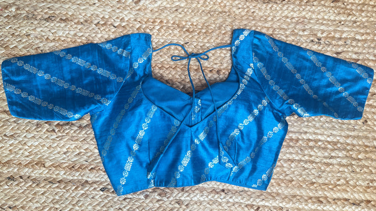 Cerulean Blue silk blouse
