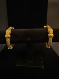 Gold openable kada with red stone (fits 2.6 to 2.10)