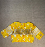 Yellow brocade blouse