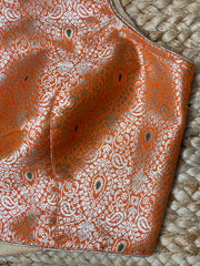 Orange brocade blouse