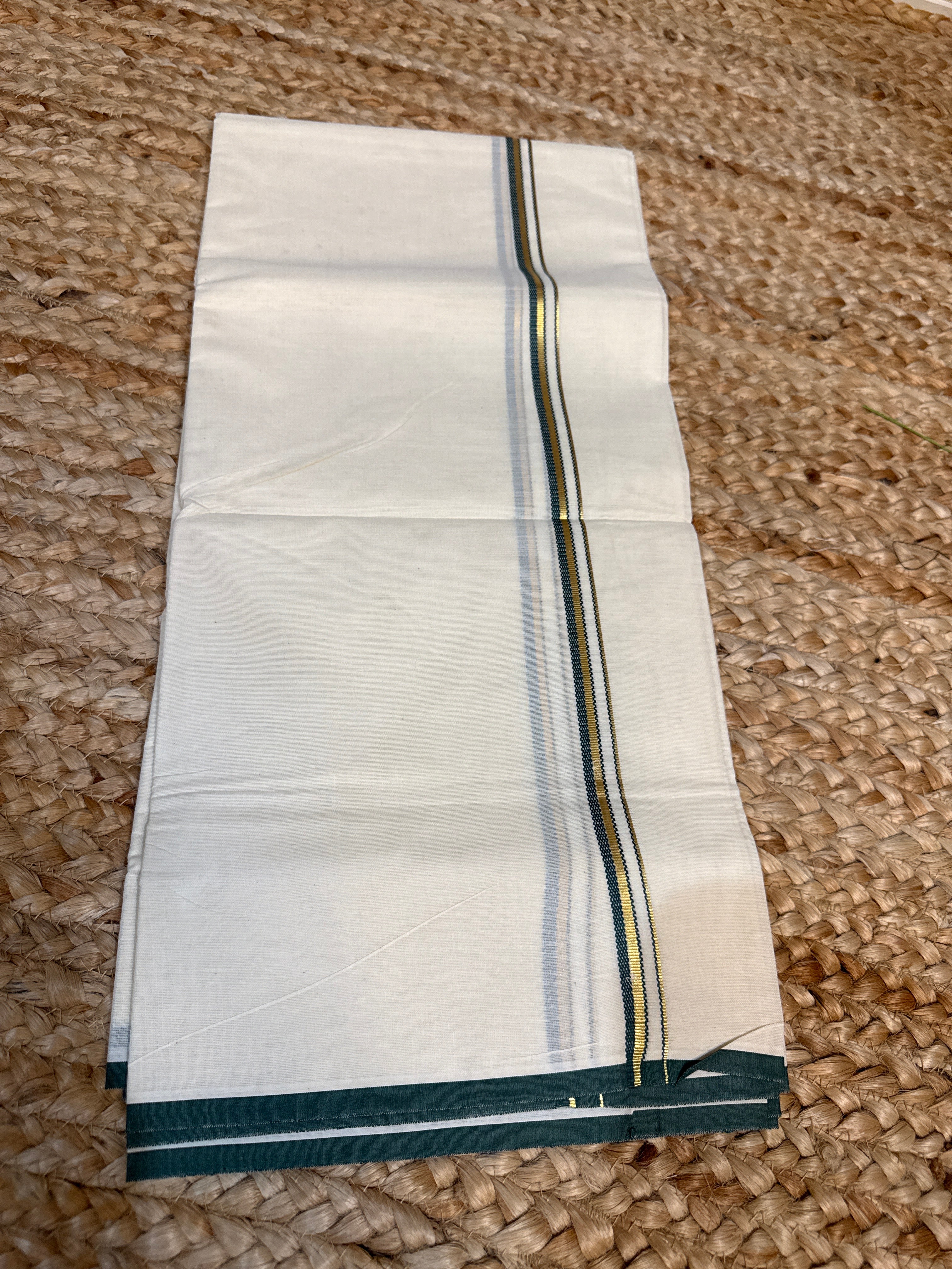 Dhothi with green and gold border