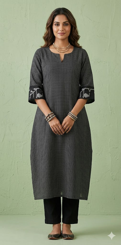 Handloom jamdani cotton dress