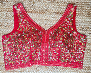 Red designer blouse
