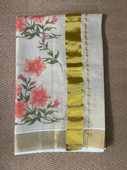 Cotton tissue floral digital printed set saree