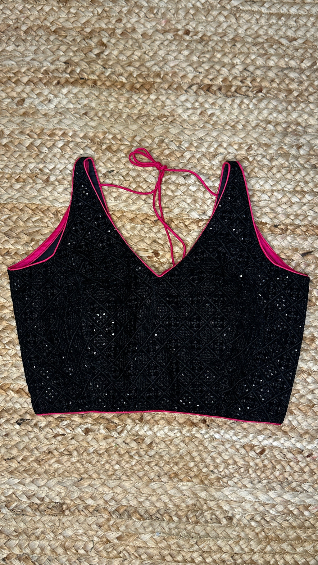 Black velvet sleeveless blouse
