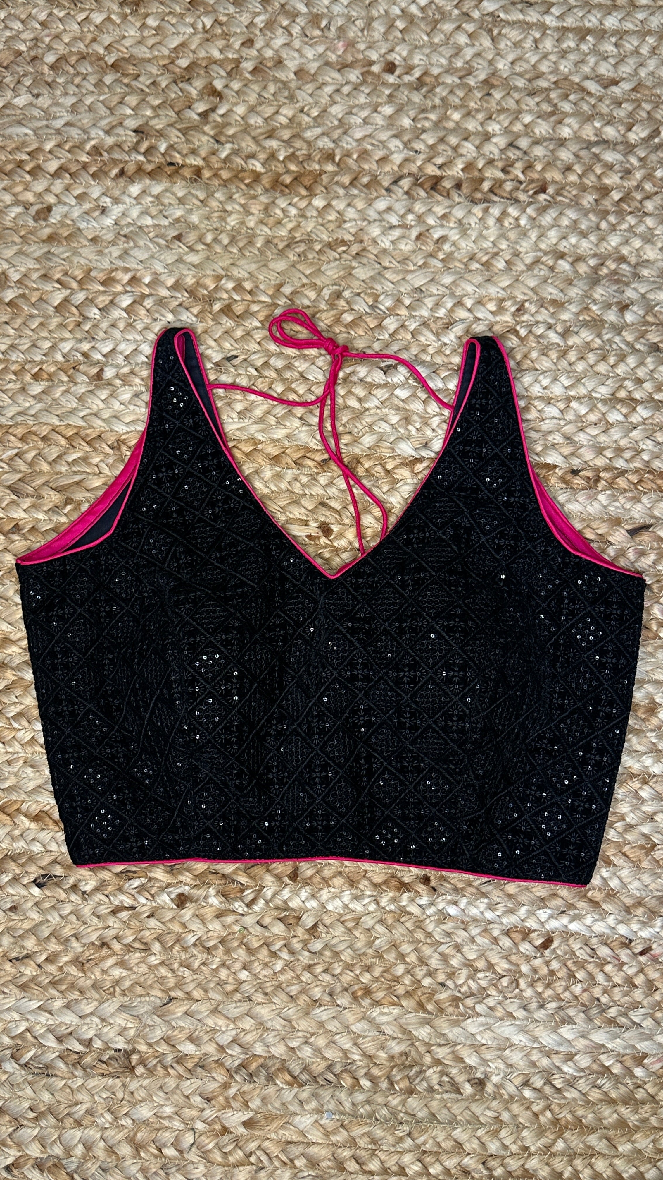 Black velvet sleeveless blouse