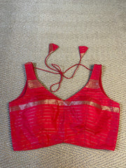 Red silk silk blouse