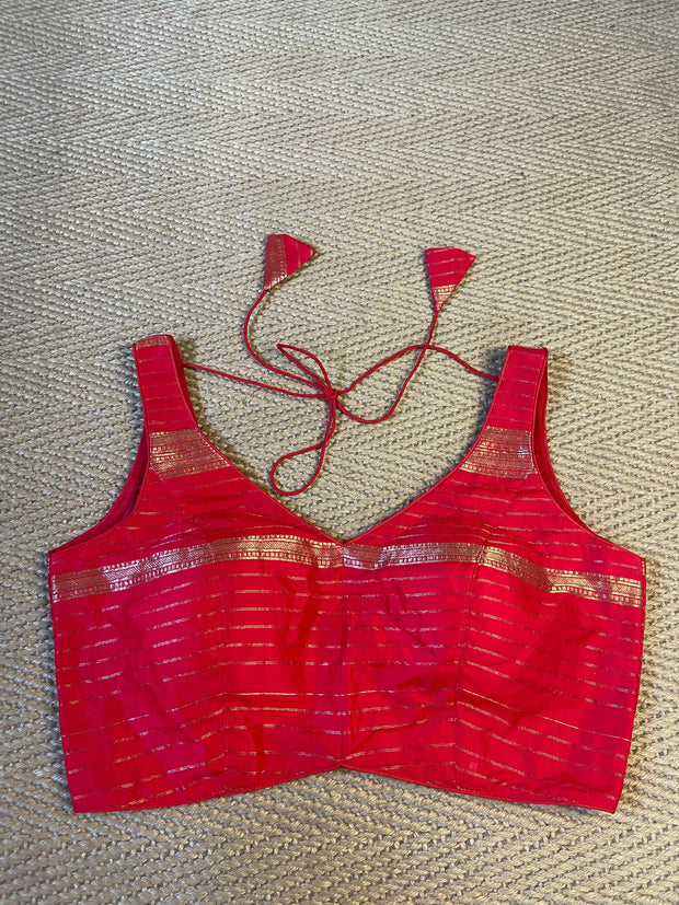 Red silk silk blouse