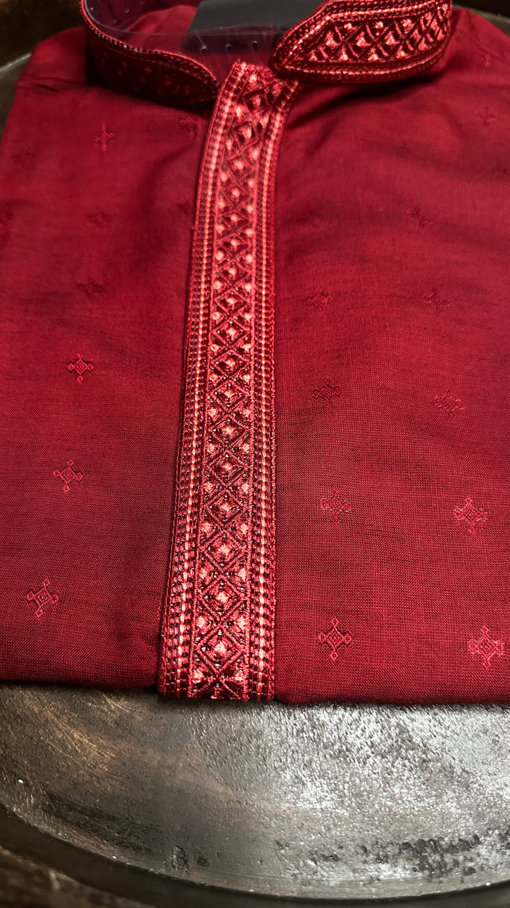 Maroon soft cotton kurta - 42
