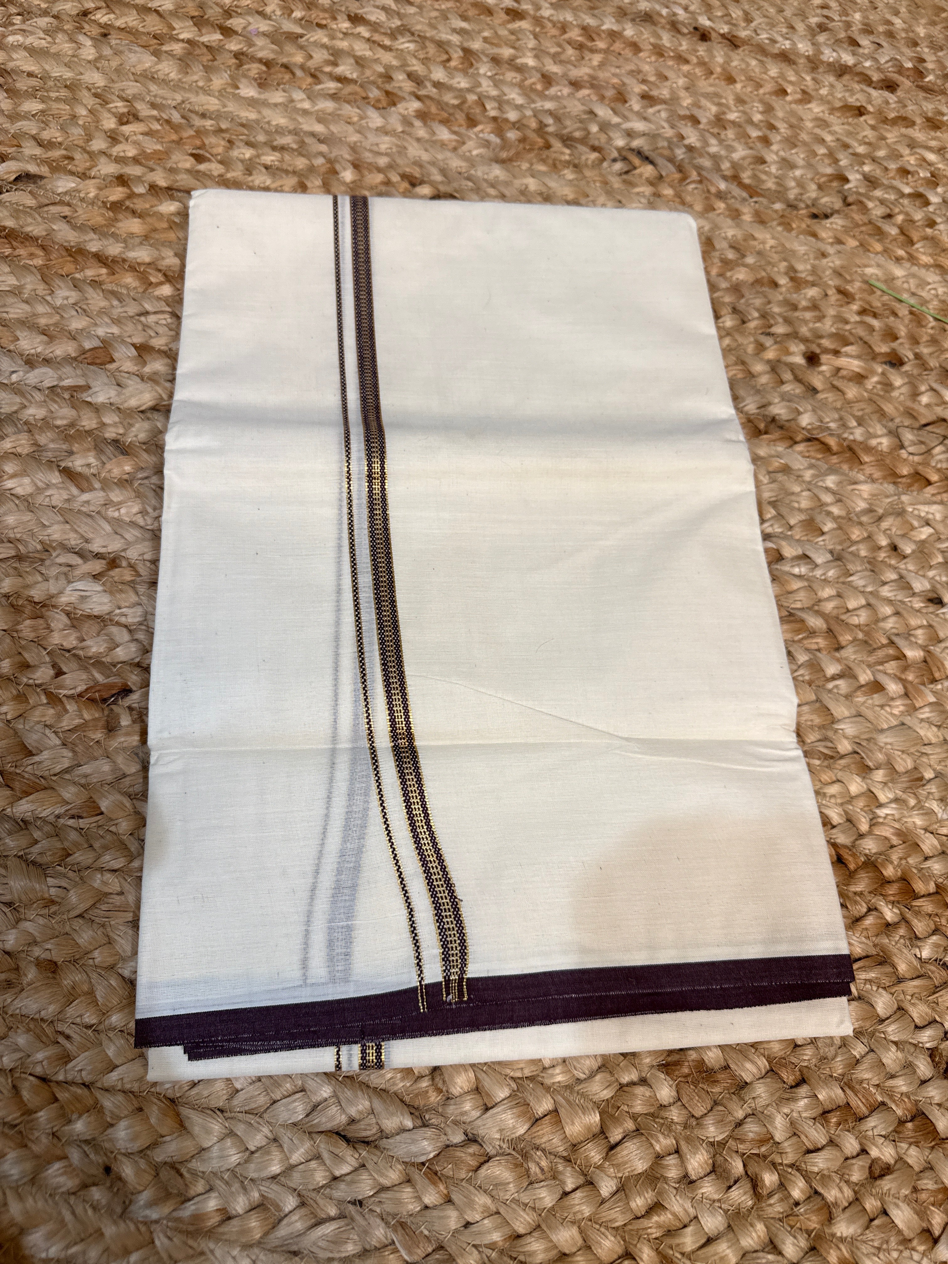 Dhothi with brown and gold border