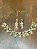 Necklace with moissanite stone, with earring