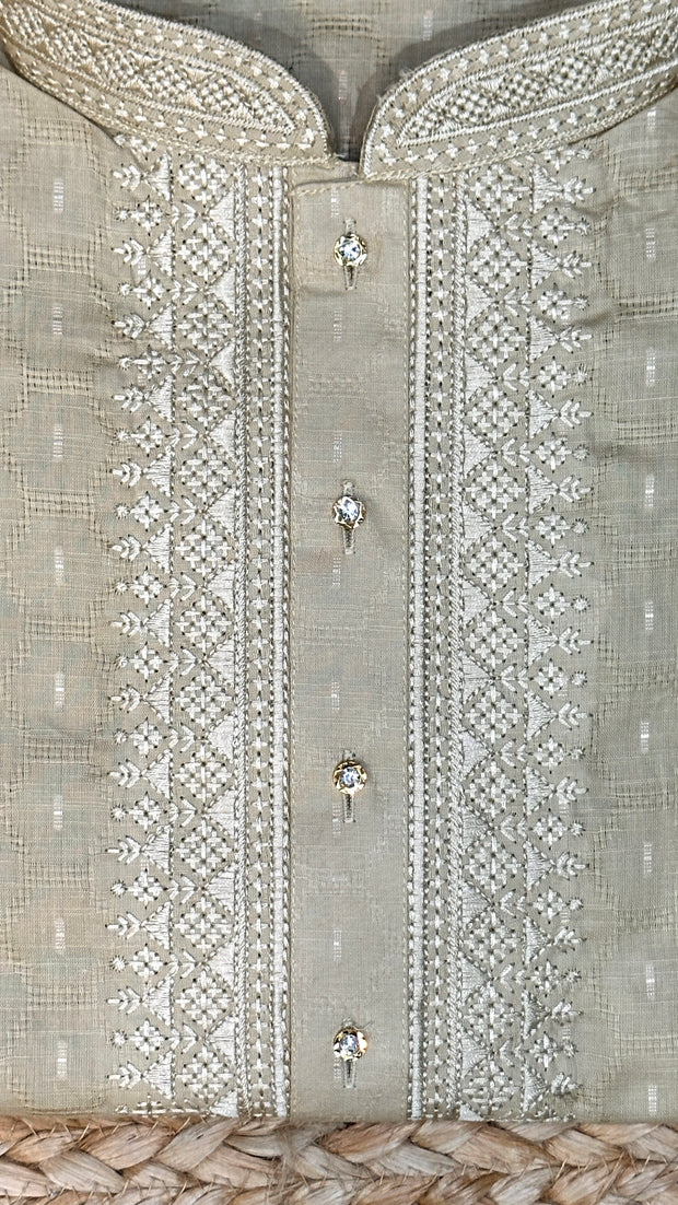 Sandalwood color soft cotton silk fabric kurta - 38