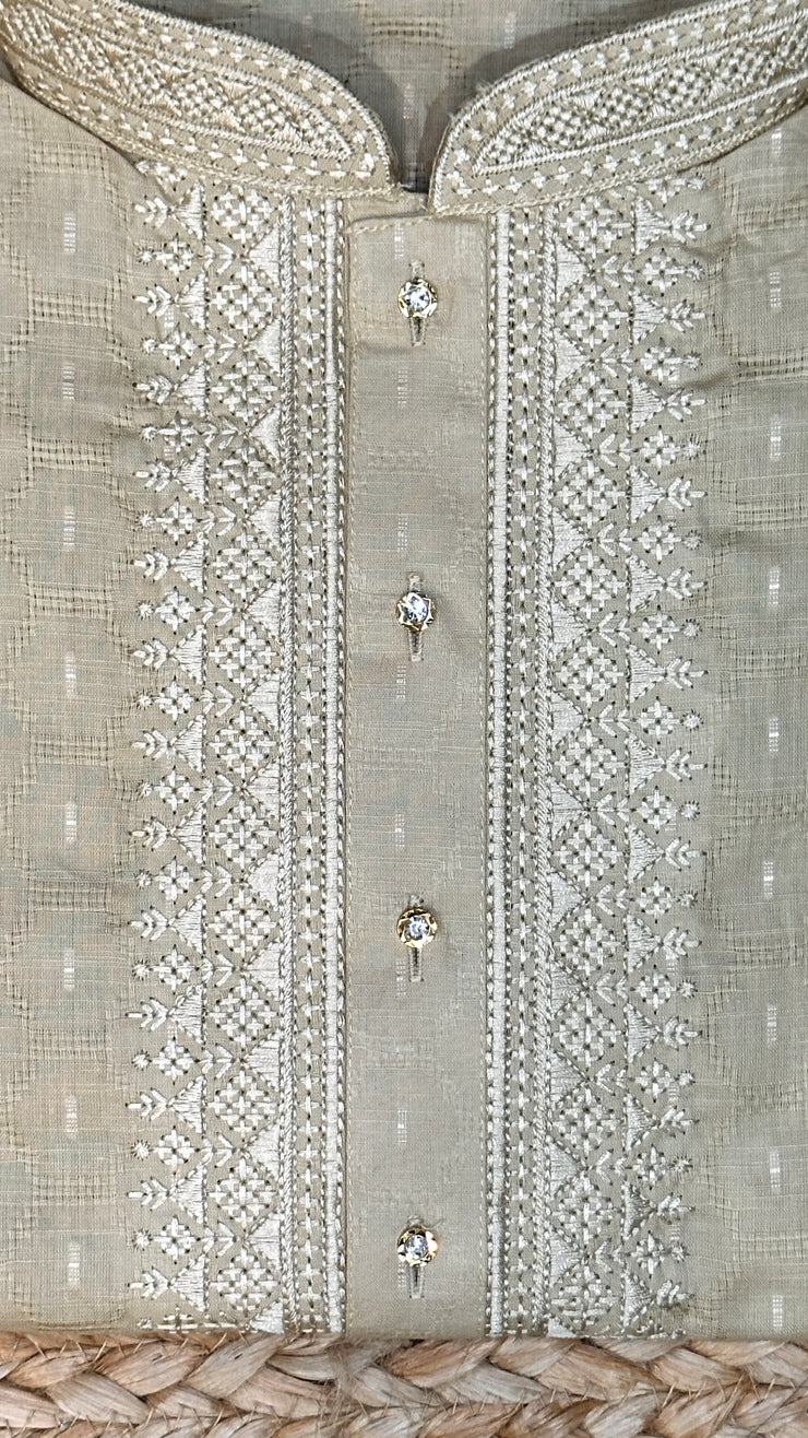 Sandalwood color soft cotton silk fabric kurta - 40