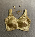 Gold tissue sleeveless blouse