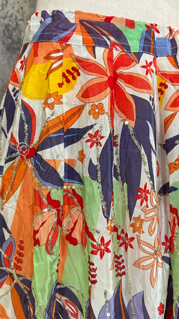 Orange and white lehanga