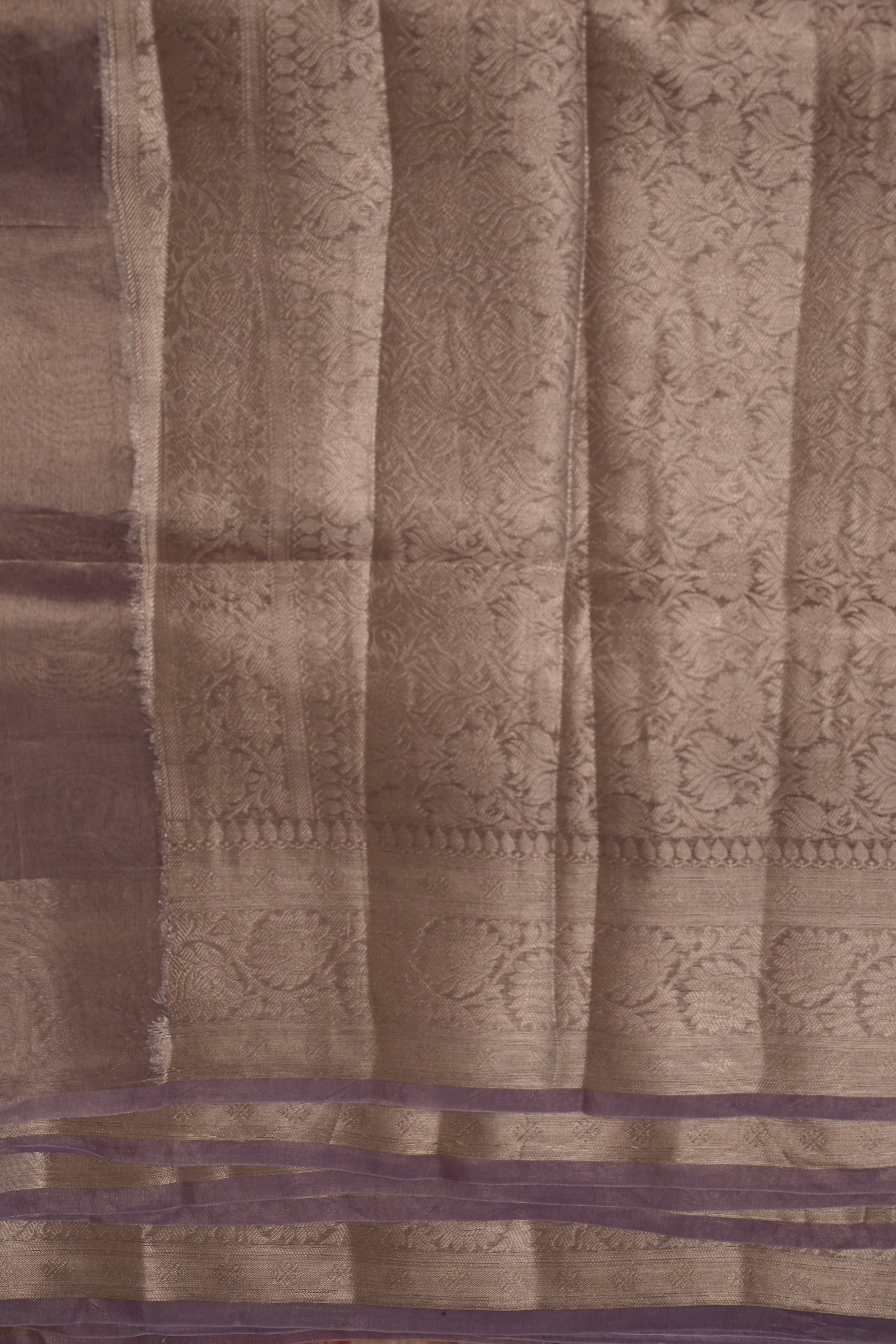 Pure lavender organza tissue silk saree with stitched blouse