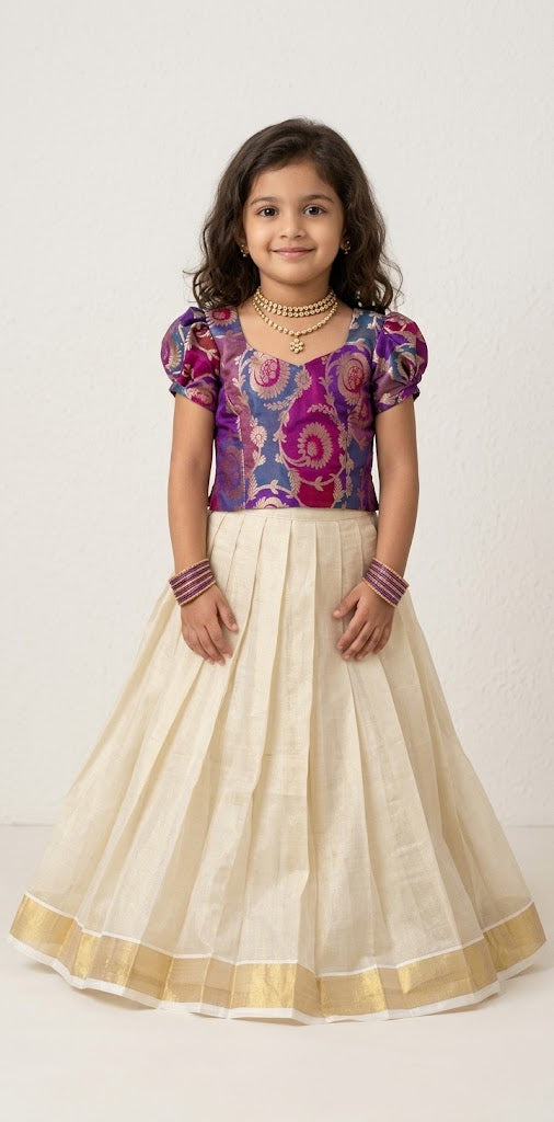 skirt and brocade blouse - 6-7 yr
