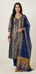 Maheshwari tissue cotton kurti with bottom and dupatta