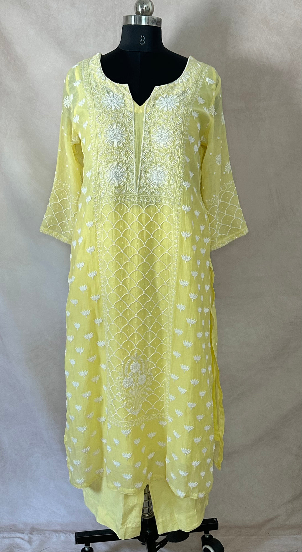 Designer Chikankari kurti with bottom and dupatta