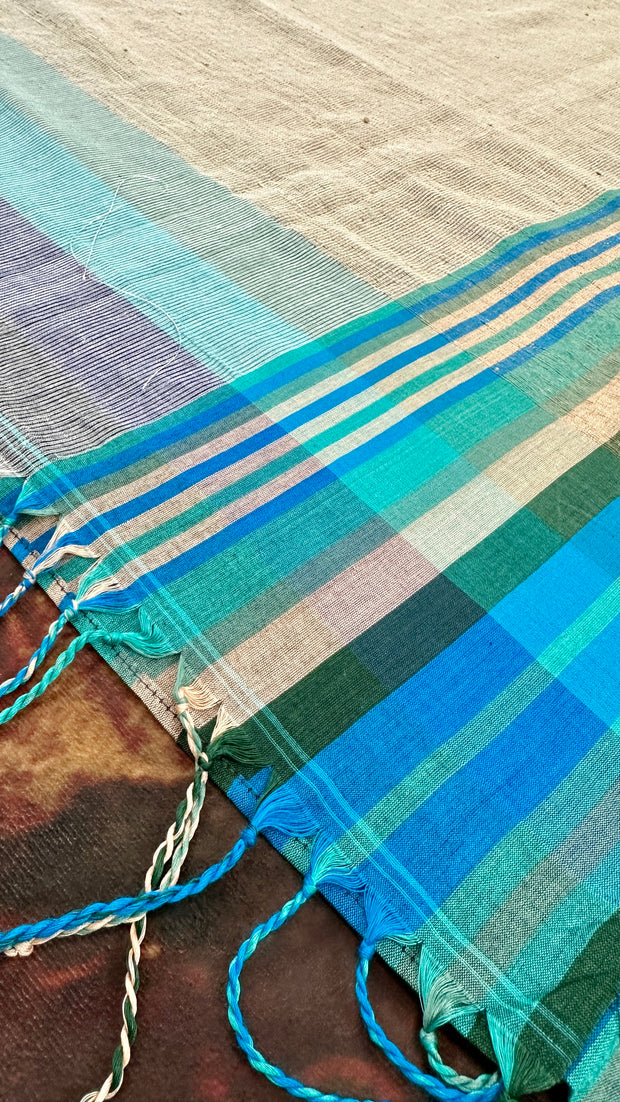Grey cotton saree, with bp