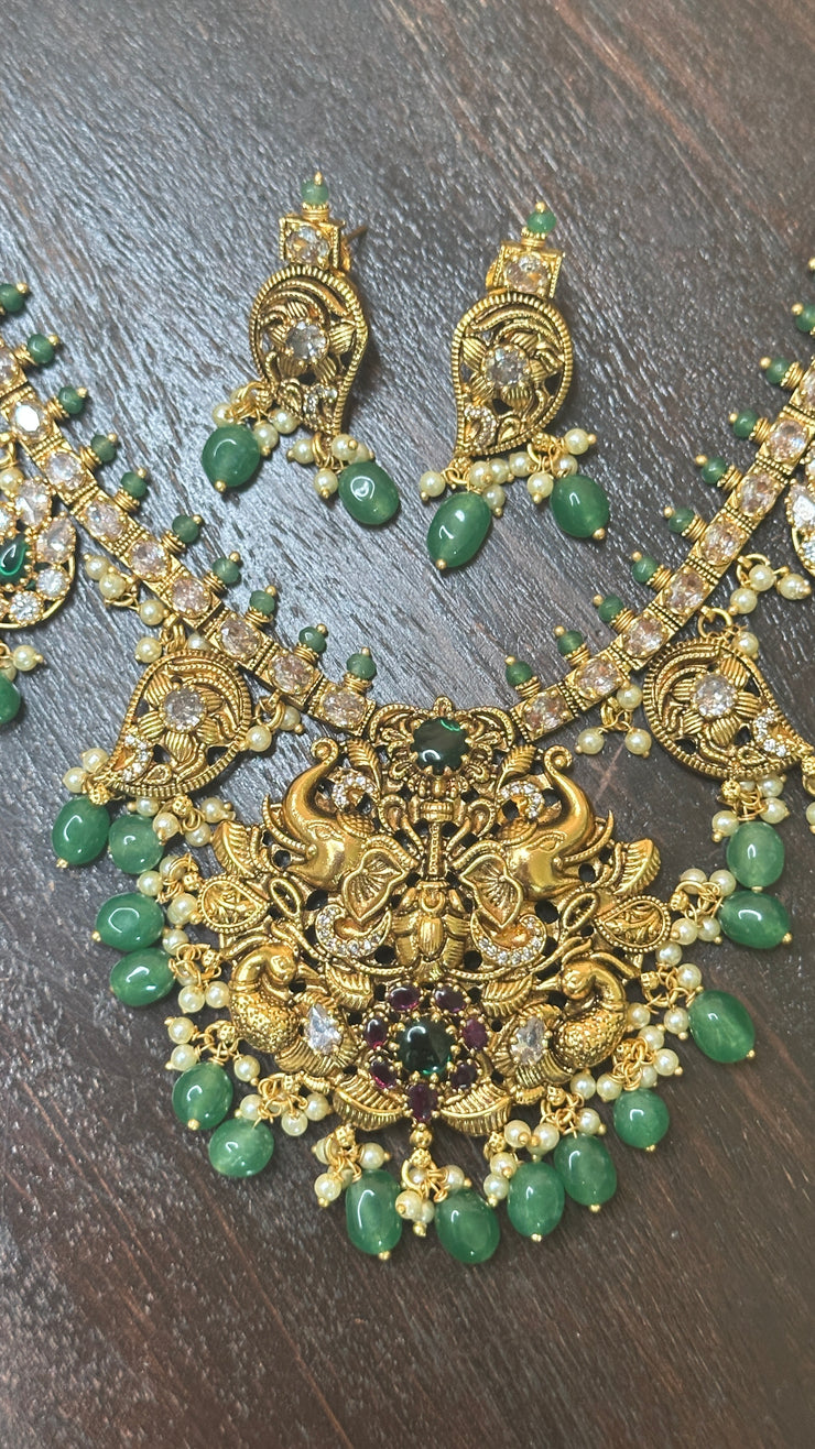 Antique finish Nakshi Neckalce with earring