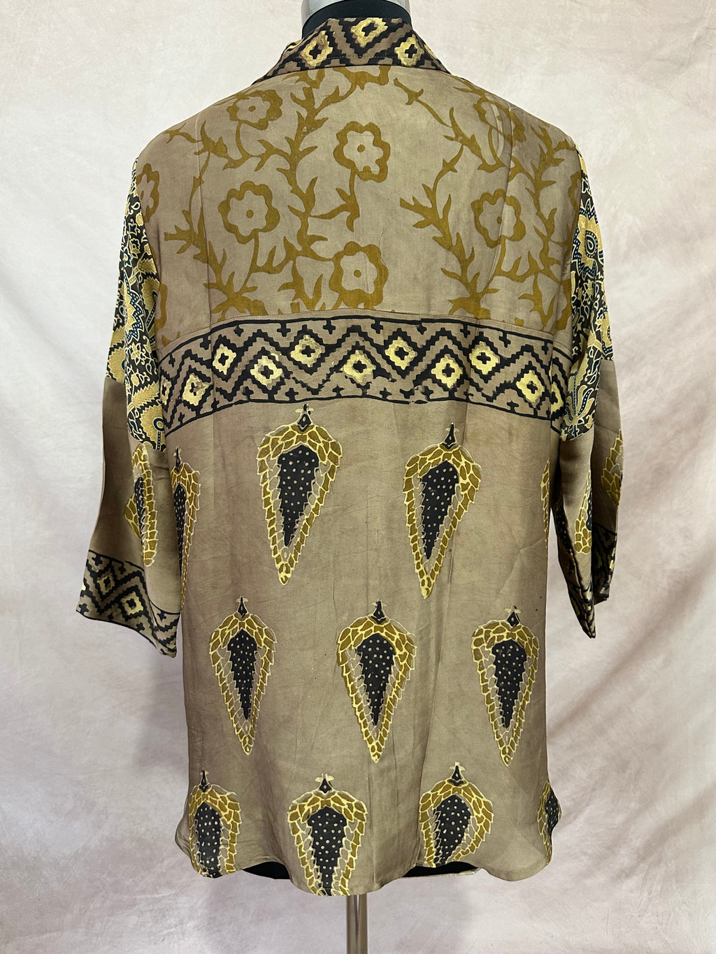 Pure Modal silk shirt with hand block print