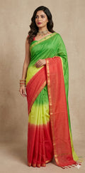 Chanderi cotton saree in ombre color