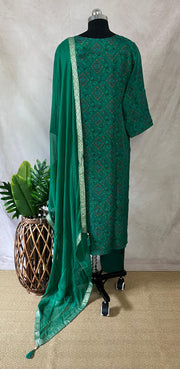 Green Banarsi silk set