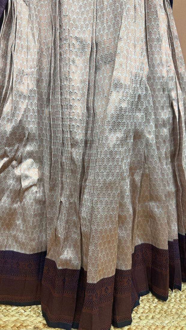 Semi silk brocade dhavani