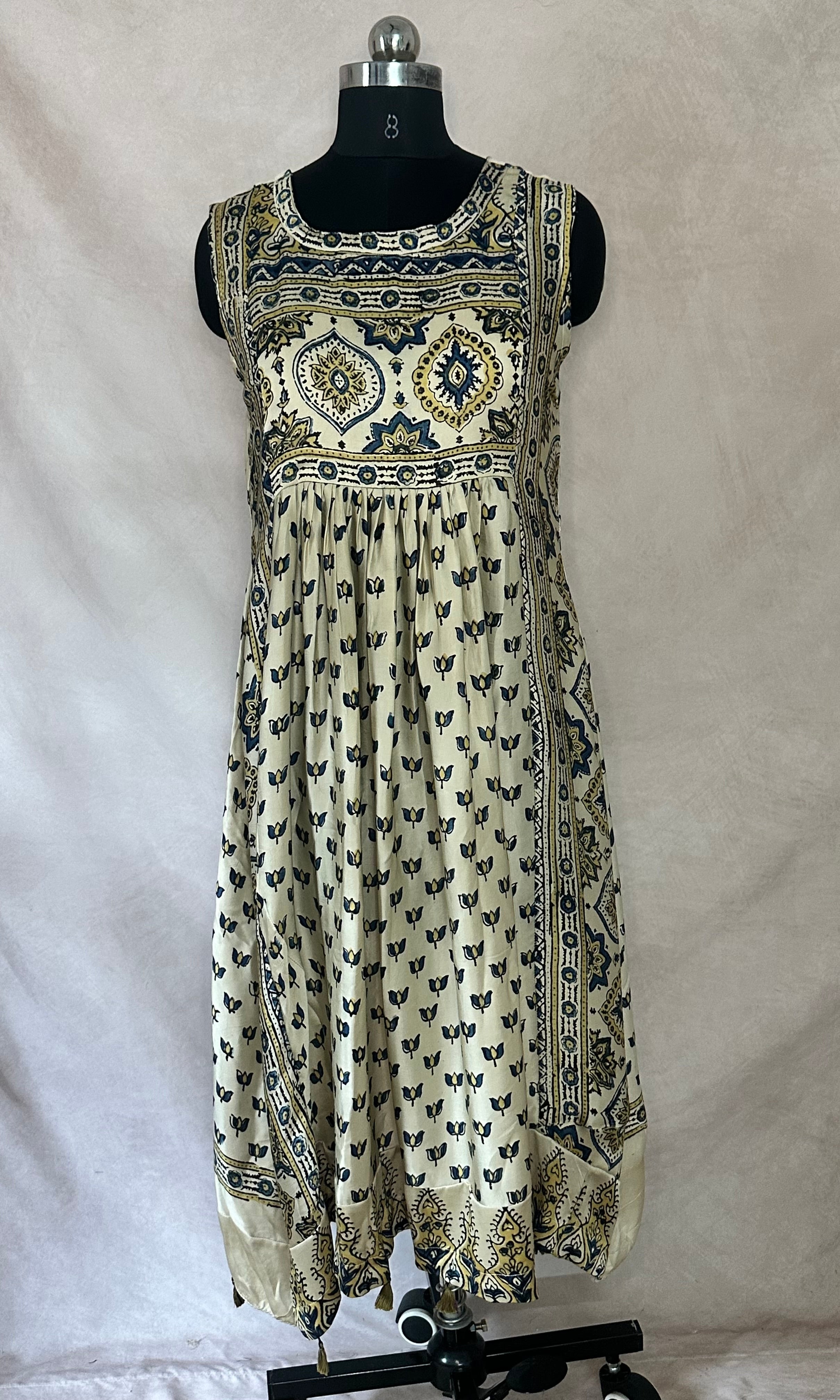 Off white modal silk dress
