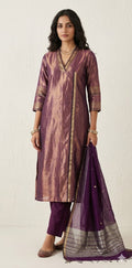 Maheshwari tissue cotton kurti with bottom and dupatta