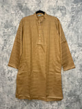 Light brown Soft cotton kurta with small weaved sequins