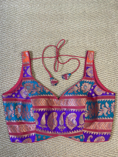 Multi color silk blouse