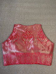 Red brocade blouse