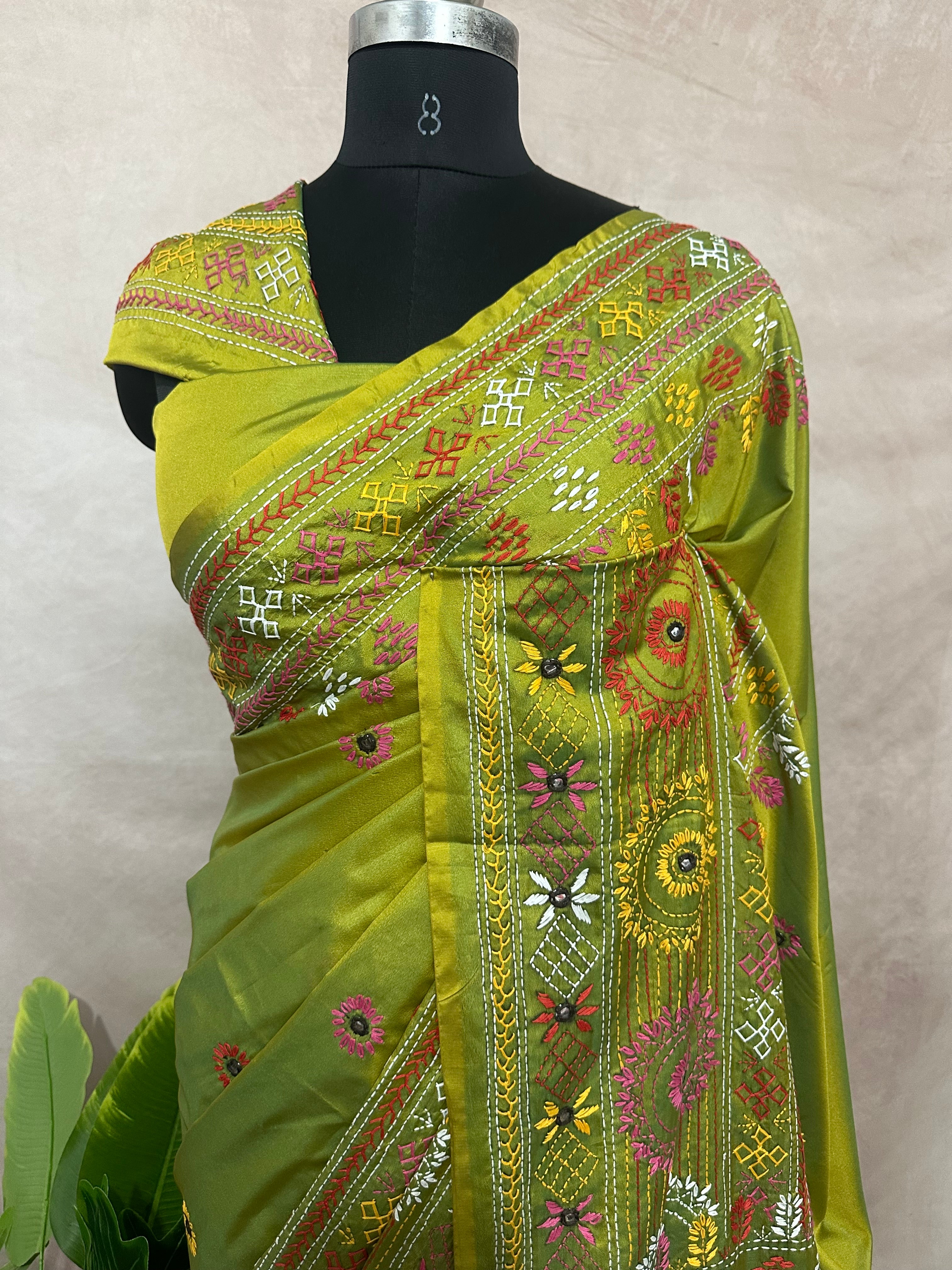 Bangalore silk saree with lambani work, No BP