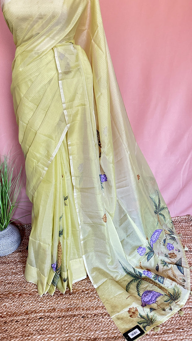 Kotta silk saree with hand emboidery, with BP