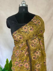 Nashpal Tussar by modal silk saree with hand block print with natural dye, with BP