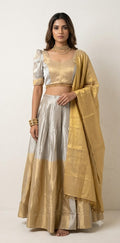 Cotton tissue 8m flare skirt, blouse and dupatta
